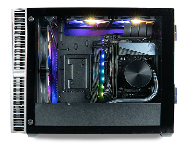 The Continuum mini is a small gaming pc is takes up far less space and can also compete with the itx pc from lyte gaming pc