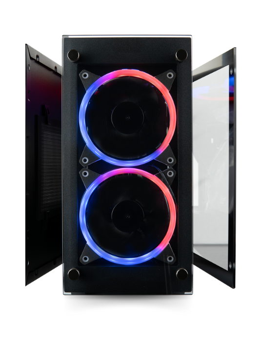 The Stratos mini atx pc easily outperforms its compact gaming pc size like the Razer desktop or thermaltake pc