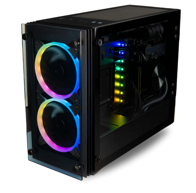 Small in size but big on performance, the Stratos mini tower pc overcomes similar gaming pc builds from Cybertron pc