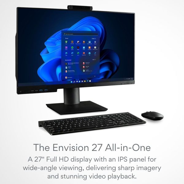 The Envision 27 inch All in One computer is a performance workstation at a cost below slower Dell and HP All in One PCs.