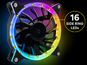 16 individually controlled ARGB 3-Pin LEDs deliver the most vibrant display in your gaming PC case.
