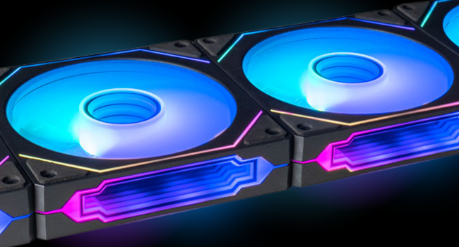 The Prism high-performance cooling fan has dual-side infinity mirrors.
