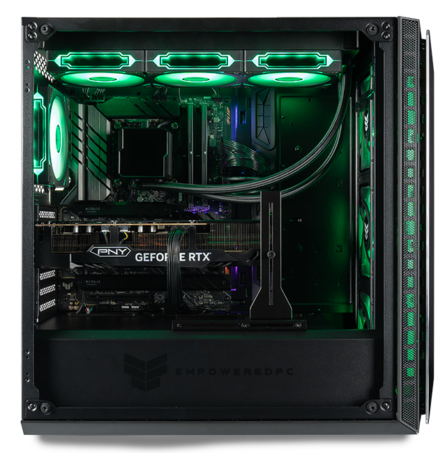 The best prebuilt gaming pc that is water cooled are our Mantis pc towers that outperforms Alienware pc and Lyte gaming pc