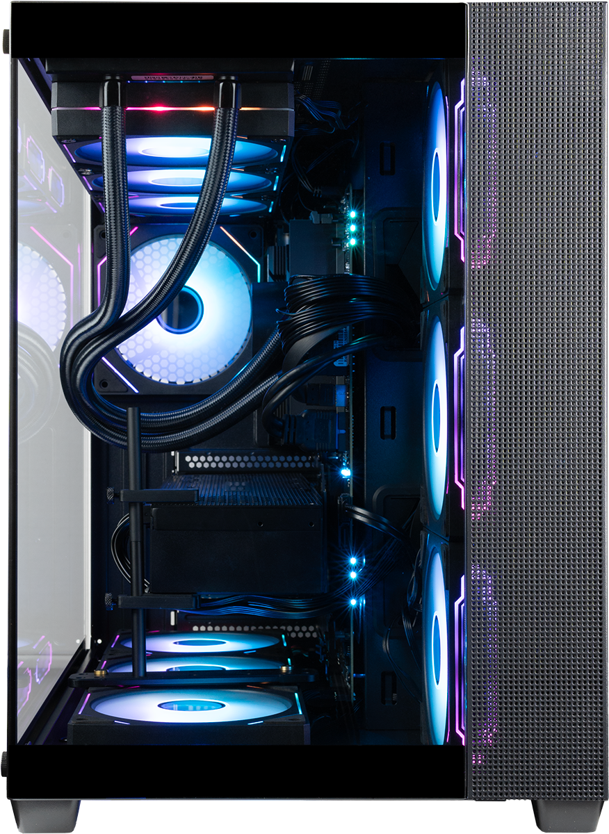Get the same brand components plus 3 year warranty with the Panorama liquid cooled pc, which rivals Skytech and Starforge PCs