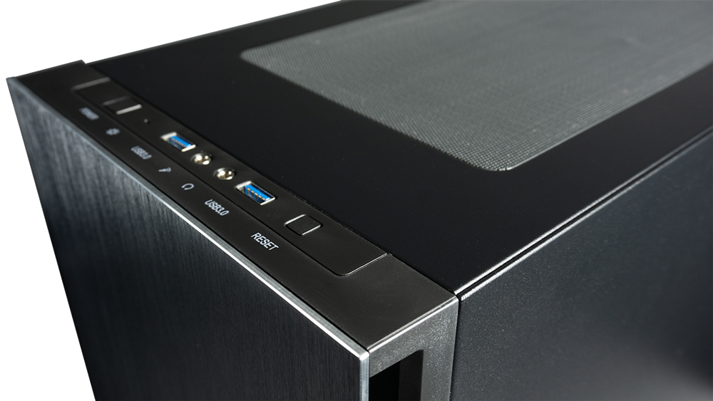 The Sentinel Workstation top panel has dual USB 3.0 ports and audio connectors letting you quickly attach high-speed storage devices and other device.