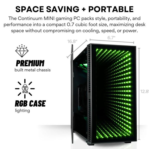 Like the starforge pcs, the Continuum mini atx gaming pc delivers better value and graphics than many pre built gaming pcs