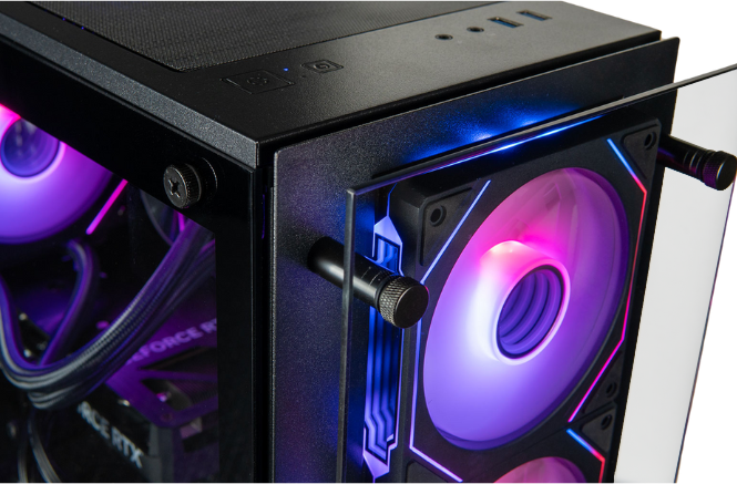 Game with purpose with the Stratos micro gaming pc build and RTX 4080 Ti performance that competes with cybertron pc